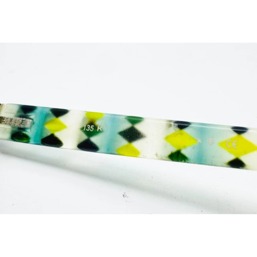 Kliik Eyeglasses Womens Black Teal Harlequin Pattern K-478 915 47-16-135